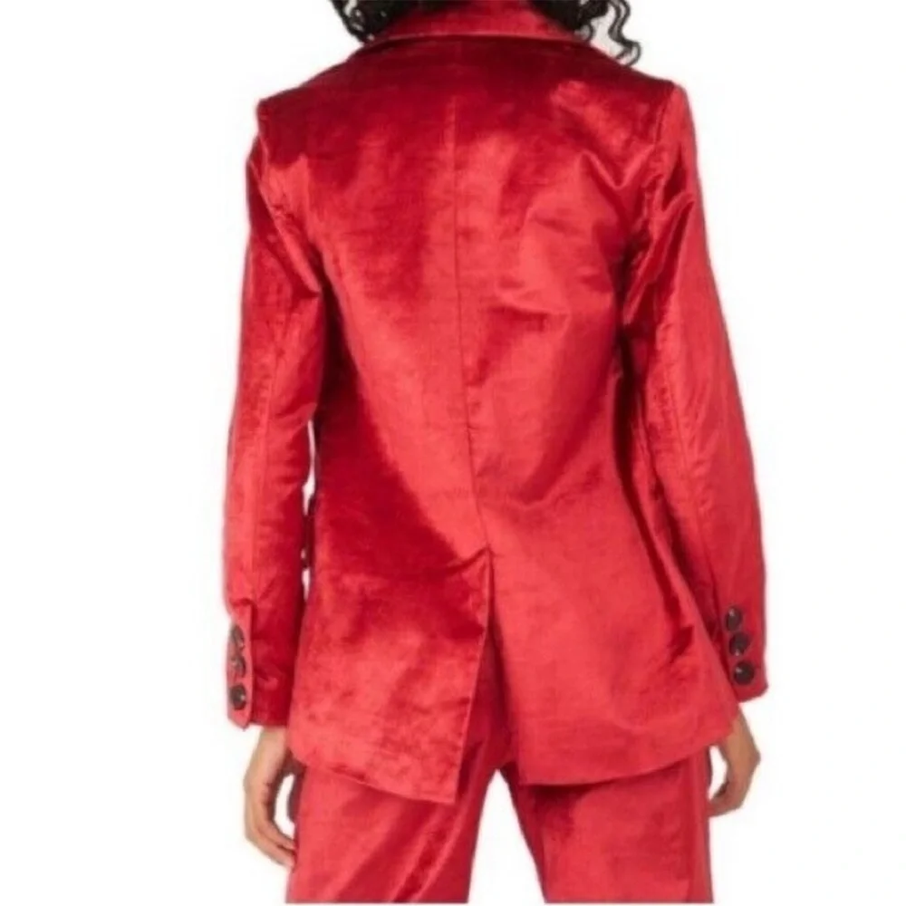 Free People Women's Velvet Ashby Blazer Cherry Juice Small